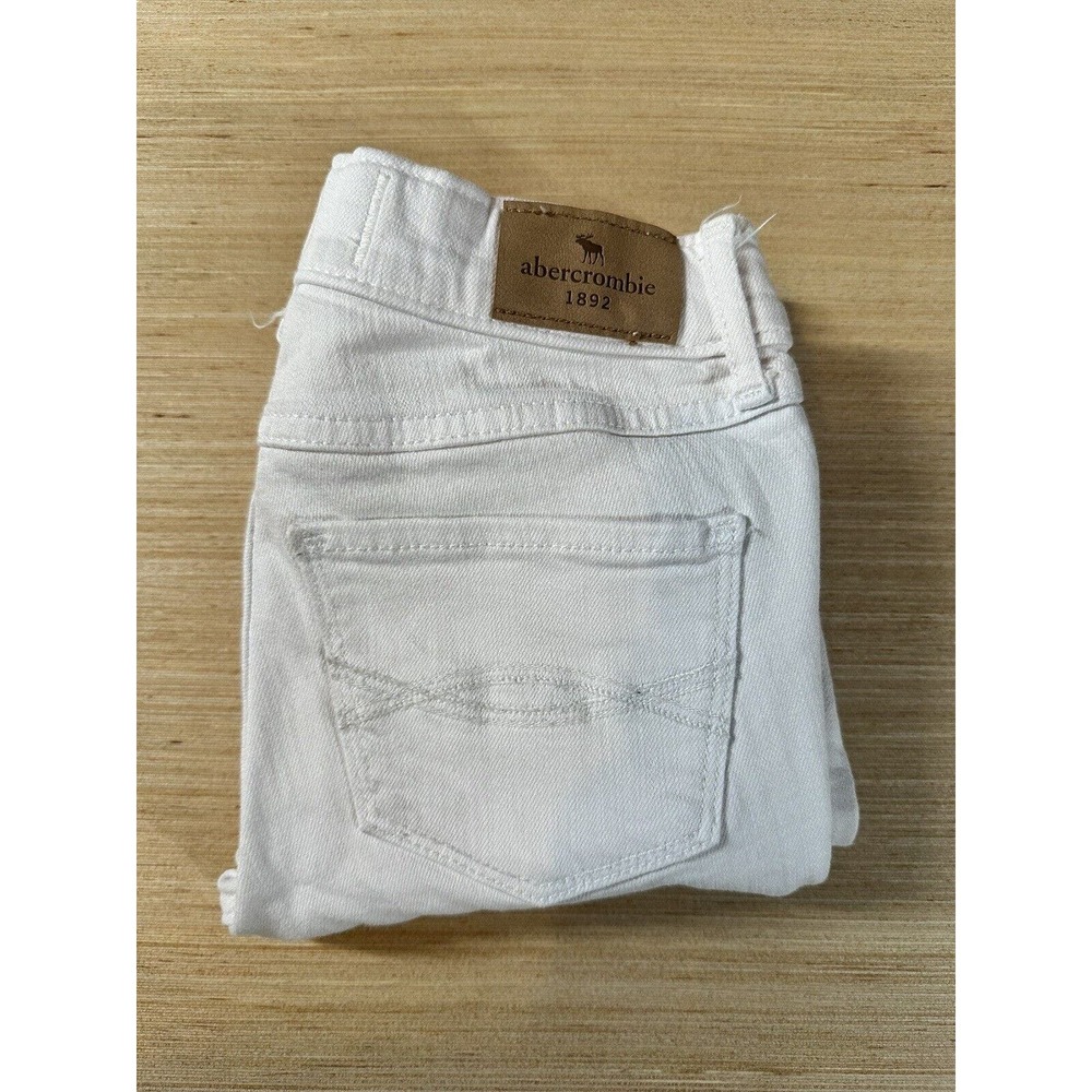 Abercrombie Kids White High-rise Jean Legging 7/8 Adjustable Waistband